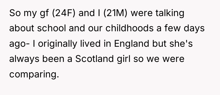 So my gf (24F) and I (21M) were talking about...