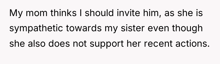 My mom thinks I should invite him, as she is...