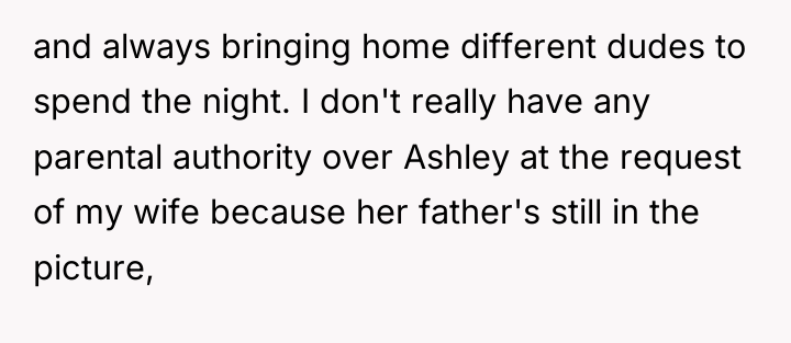 and always bringing home different dudes to spend the night....