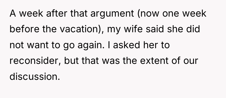 A week after that argument (now one week before the...