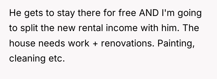 He gets to stay there for free AND I'm going...