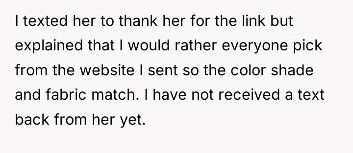 I texted her to thank her for the link but...