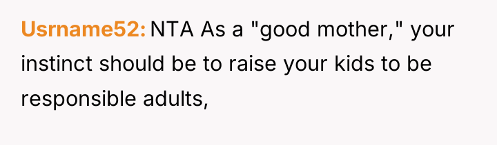 Usrname52 NTA As a "good mother," your instinct should be...