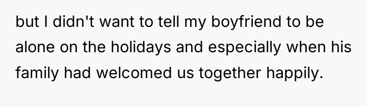 but I didn't want to tell my boyfriend to be...