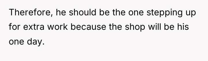 Therefore, he should be the one stepping up for extra...