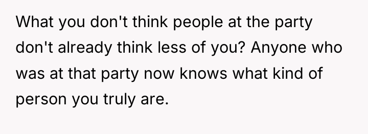 What you don't think people at the party don't already...