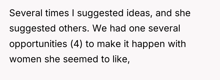 Several times I suggested ideas, and she suggested others. We...