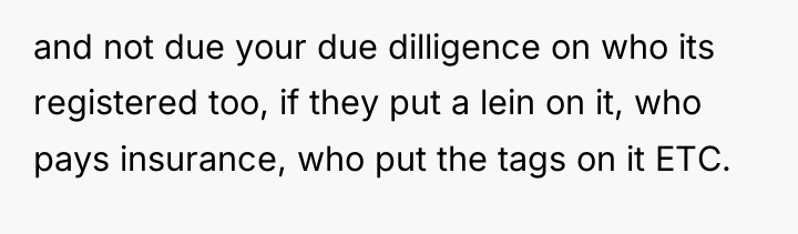 and not due your due dilligence on who its registered...