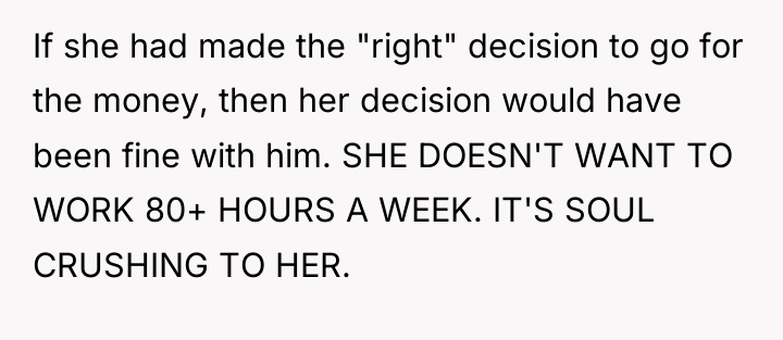 If she had made the "right" decision to go for...