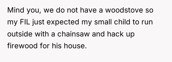 Mind you, we do not have a woodstove so my...