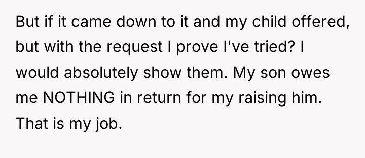 But if it came down to it and my child...