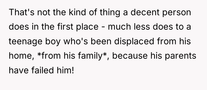 That's not the kind of thing a decent person does...