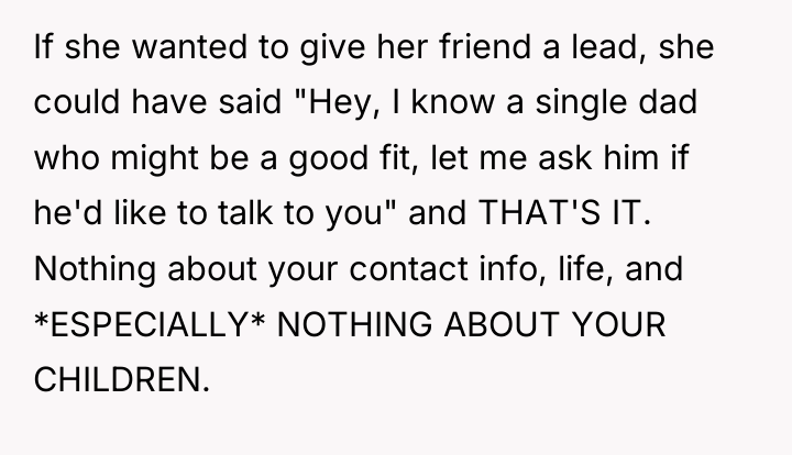 If she wanted to give her friend a lead, she...