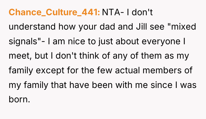 Chance_Culture_441 NTA- I don't understand how your dad and Jill...