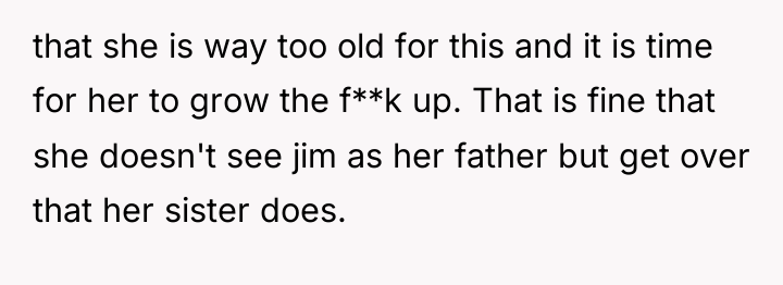 that she is way too old for this and it...