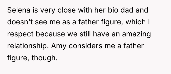Selena is very close with her bio dad and doesn't...