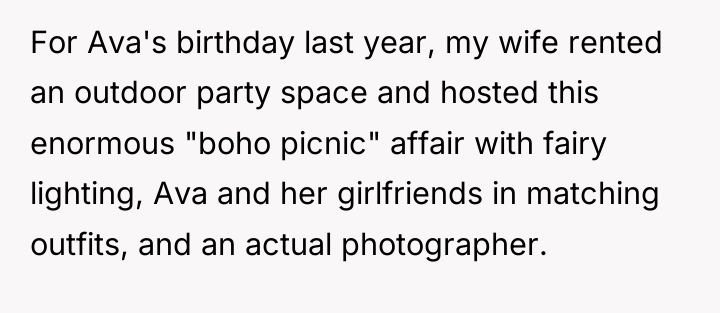 For Ava's birthday last year, my wife rented an outdoor...