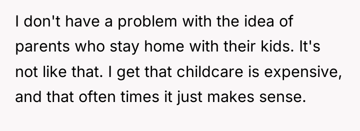 I don't have a problem with the idea of parents...