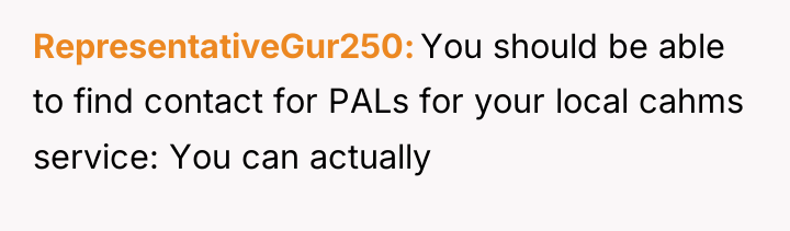 RepresentativeGur250 You should be able to find contact for PALs...