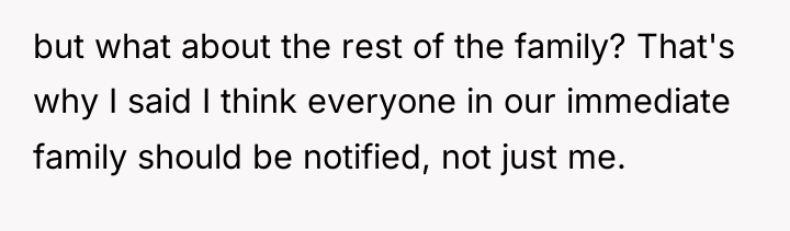but what about the rest of the family? That's why...