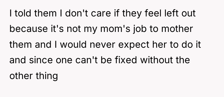 I told them I don't care if they feel left...