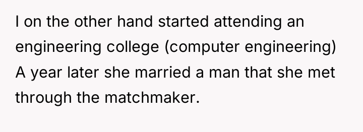 I on the other hand started attending an engineering college...