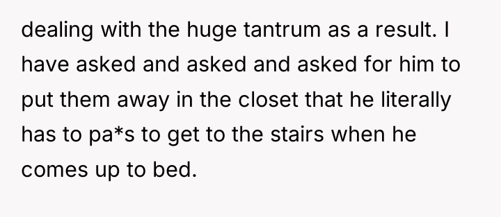dealing with the huge tantrum as a result. I have...