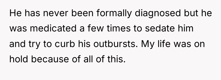He has never been formally diagnosed but he was medicated...