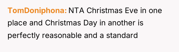 TomDoniphona NTA Christmas Eve in one place and Christmas Day...