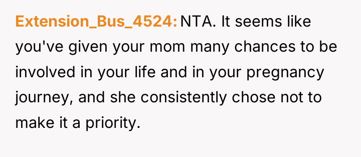 Extension_Bus_4524 NTA. It seems like you've given your mom many...