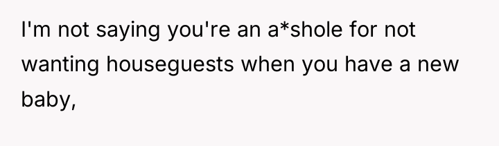 I'm not saying you're an a*shole for not wanting houseguests...