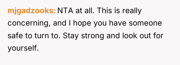 mjgadzooks NTA at all. This is really concerning, and I...