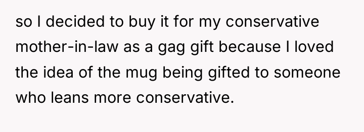so I decided to buy it for my conservative mother-in-law...