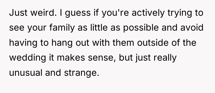 Just weird. I guess if you're actively trying to see...