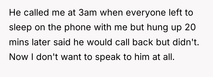 He called me at 3am when everyone left to sleep...