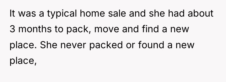 It was a typical home sale and she had about...