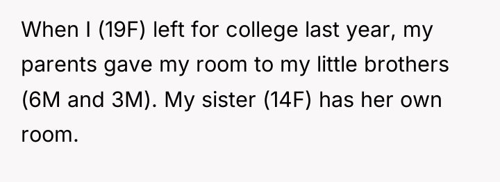 When I (19F) left for college last year, my parents...