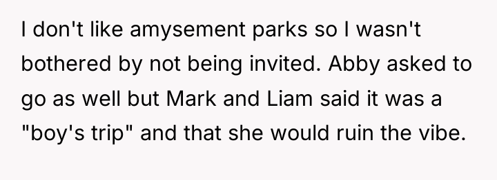 I don't like amysement parks so I wasn't bothered by...