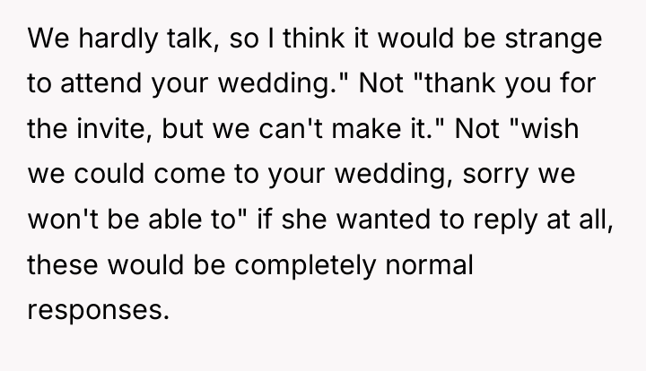 We hardly talk, so I think it would be strange...