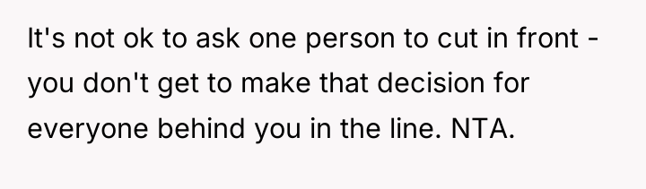 It's not ok to ask one person to cut in...