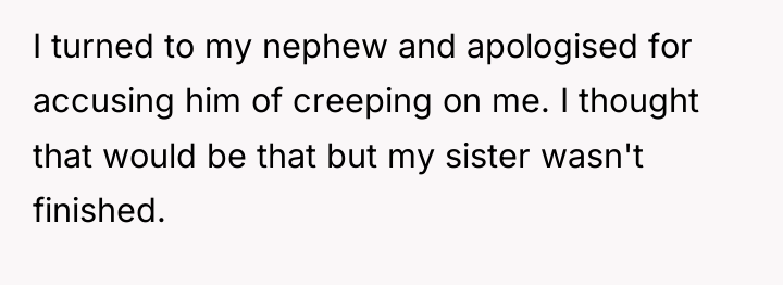 I turned to my nephew and apologised for accusing him...
