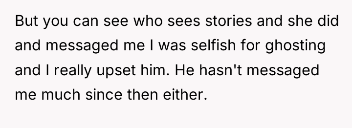 But you can see who sees stories and she did...