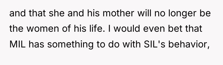 and that she and his mother will no longer be...