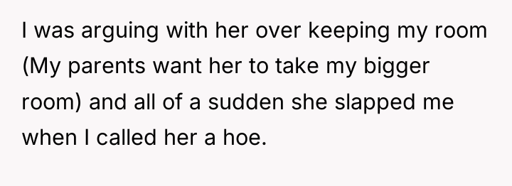 I was arguing with her over keeping my room (My...