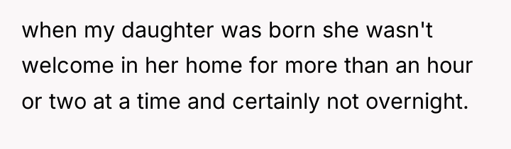 when my daughter was born she wasn't welcome in her...
