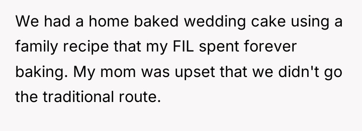 We had a home baked wedding cake using a family...