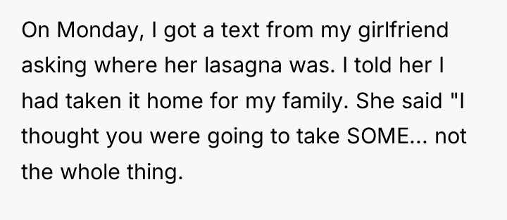 On Monday, I got a text from my girlfriend asking...