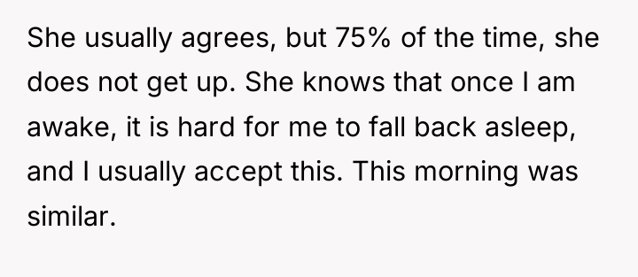 She usually agrees, but 75% of the time, she does...