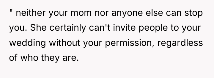 " neither your mom nor anyone else can stop you....