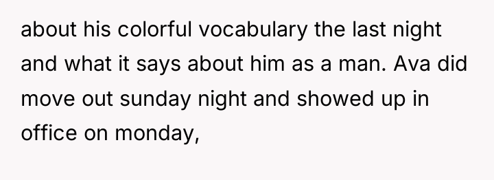 about his colorful vocabulary the last night and what it...